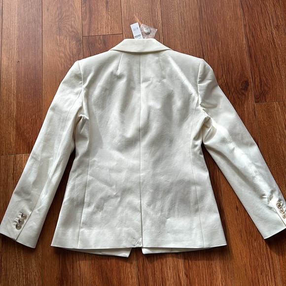 J.Crew Devon Blazer in Bi-stretch Cotton Blend Ivory Petite 00P NWT - Picture 6 of 8